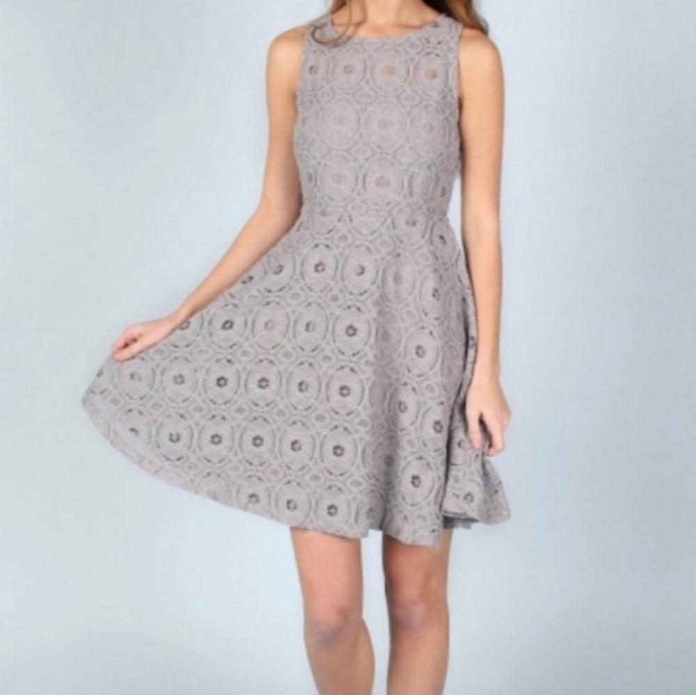 Altar’d State Halo Lace Sleeveless Fit & Flare Mini Dress - Picture 2 of 8